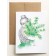 Carte de souhaits 5x4 po, -- Femme au bouquet d'eucalyptus --, de l'artiste Katrinn Pelletier, dimension : 5.5 x 4.25 pouces largeur, sans texte, avec enveloppe  Vous pouvez inscrire votre message à l'intérieur.  Carte vendue à l'unité, vue 2