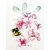 Carte de souhaits 4x5 po, Fleur cerisier bourdon, de l'artiste Katrinn Pelletier, dimension : 4.25 x 5.5 pouces largeur, sans texte, avec enveloppe  Vous pouvez inscrire votre message à l'intérieur.  Carte vendue à l'unité