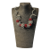 Collier NEW TORNADO, no 95, de l'artiste Sandrine Giraud, couleur, argent et rouge. Ce bijou modulable, toujours original, marie avec élégance la grâce et l’originalité des lignes.