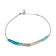 Collier ZIG ZAG, no 88, de l'artiste Sandrine Giraud, couleur, bleu, turquoise et argent. Ce bijou marie avec élégance la grâce et l’originalité des lignes.