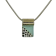Collier mini carré, no 60, de l'artiste Azurine, Peint à la main, Chaîne 18 po acier inoxydable, Matière première : verre, cuisson au four