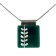 Collier carré 1 pouce, no 39, de l'artiste Azurine, Peint à la main, Chaîne 18 po acier inoxydable, Matière première : verre, cuisson au four