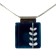 Collier carré 1 pouce, no 53, de l'artiste Azurine, Peint à la main, Chaîne 18 po acier inoxydable, Matière première : verre, cuisson au four