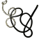Collier Gribouilli, no 4, de l'artiste Molusk, Bijou aquatique souple et léger fait de PVC coloré qui épouse la forme du corps à la manière d’un tatouage, longueur maximale 18 pouces