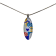 Collier unique, no 83, de l'artiste Azurine, Peint à la main, Chaîne 18 po acier inoxydable, Matière première : verre, cuisson au four