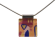 Collier unique, no 84, de l'artiste Azurine, Peint à la main, Chaîne 18 po acier inoxydable, Matière première : verre, cuisson au four