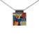 Collier unique, no 87, de l'artiste Azurine, Peint à la main, Chaîne 18 po acier inoxydable, Matière première : verre, cuisson au four