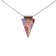 Collier unique, no 88, de l'artiste Azurine, Peint à la main, Chaîne 18 po acier inoxydable, Matière première : verre, cuisson au four