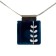Collier carré 1 pouce, no 53, de l'artiste Azurine, Peint à la main, Chaîne 18 po acier inoxydable, Matière première : verre, cuisson au four