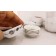 Assiette mini coupelle (dessus rouge), de l'artiste Elizabeth Hamel, medium : céramique porcelaine blanche, dessus émail cuivré, 0.75 po haut x 3.50 po diamètre, vue 2