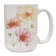 Tasse à café, -- Fleurs de cosmos --, de l'artiste Katrinn Pelletier, Illustration, impression sublimation, Faite au Québec, matériaux : céramique, Capacité : 15 onces