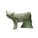 Céramique Grande vache, VERTE, de l'artiste Véronique Martel, Faïence, engobe, émail, dimension : 44 x 19 x 29 pouces de largeur 