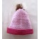 Tuque tissée, no 14, de l'artiste Irèna Geerts, Création québécoise faite à la main. Modèle garni d'un pompon de fourrure recyclée et de laine alpaga à 100 % %, vue B