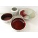 Bol de service (très grand), # 51, intérieur rouge/vert, de l'artiste Elizabeth Hamel, medium : céramique porcelaine blanche, dimension : 7 po haut x 14.5 po de diamètre, vue 3
