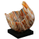 La flamme frivole, de l'artiste Lucie Martineau (Enora), Sculpture, Verre et bois, Création unique, dimension : 3.5 x 4.25 x 6.5 po