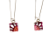 Boucles d'oreille, Pendantes avec carré, no 81, de l'artiste Azurine, Peintes à la main, Tiges en acier inoxydable, Matière première : verre, cuisson au four