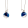 Boucles d'oreille, Pendantes avec rond, no 79, de l'artiste Azurine, Peintes à la main, Tiges en acier inoxydable, Matière première : verre, cuisson au four