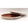 Assiette (à pain, petite pour tasse) (dessus rouge), de l'artiste Elizabeth Hamel, medium : céramique porcelaine blanche, dessus émail cuivré, 0.5 po haut x 6 po diamètre, pièce vendue à l'unité