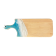 Planche à découper, petite, no 24, Turquoise / et blanc, de l'artiste Julie Marcotte, Matériaux, Érable, résine alimentaire et huile de pépin de raisin, dimension : 3/4 x 7 x 18 pouces