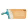Planche à découper, petite, no 24, Turquoise / et blanc, de l'artiste Julie Marcotte, Matériaux, Érable, résine alimentaire et huile de pépin de raisin, dimension : 3/4 x 7 x 18 pouces
