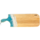 Planche à découper, moyenne, no 31, Turquoise et blanc, de l'artiste Julie Marcotte, Matériaux, Érable, résine alimentaire et huile de pépin de raisin, dimension : 3/4 x 8 x 24 pouces