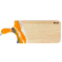 Planche à découper, petite, no 40, Orange / blanc et bleu, de l'artiste Julie Marcotte, Matériaux, Érable, résine alimentaire et huile de pépin de raisin, dimension : 3/4 x 7 x 18 pouces