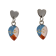 Boucles d'oreille, Puce tombante avec goutte, no 84, de l'artiste Azurine, Peintes à la main, Tiges en acier inoxydable, Matière première : verre, cuisson au four