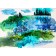 Refuge, de l'artiste Nancy Létourneau, Encre à l'alcool et acrylique sur papier Terraskin marouflé sur panneau de bois galerie, Création unique, dimension 18 po x 26 po de largeur