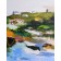 Souvenir de Gaspé, de l'artiste Stéphanie Viens, Technique : Acrylique et collage sur toile, Création unique, Format de l'oeuvre : 36 x 30 pouces de largeur
