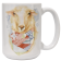 Tasse à café, -- Mouton au foulard --, de l'artiste Katrinn Pelletier, Illustration, impression sublimation, Faite au Québec, matériaux : céramique, Capacité : 15 onces
