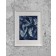 Tissage éphémère 1 (Série Mimosa) (t.encadré), de l'artiste Sophie Rozenn Boucher, Medium Cyanotype sur papier aquarelle, Cadre blanc, moulure et passe-partout, Création unique, Format de l'oeuvre : 12 x 9 pouces de largeur, vue de l'oeuvre encadrée