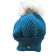Tuque béret, no 46, de l'artiste Irèna Geerts, Création québécoise faite à la main. Modèle garni d'un pompon de fourrure recyclée et de laine alpaga à 100 %.