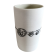 Verre droit (intérieur vert), de l'artiste Elizabeth Hamel, medium : céramique porcelaine blanche, dimension : 3.75 po haut x 2.5 po diamètre, pièce vendue à l'unité